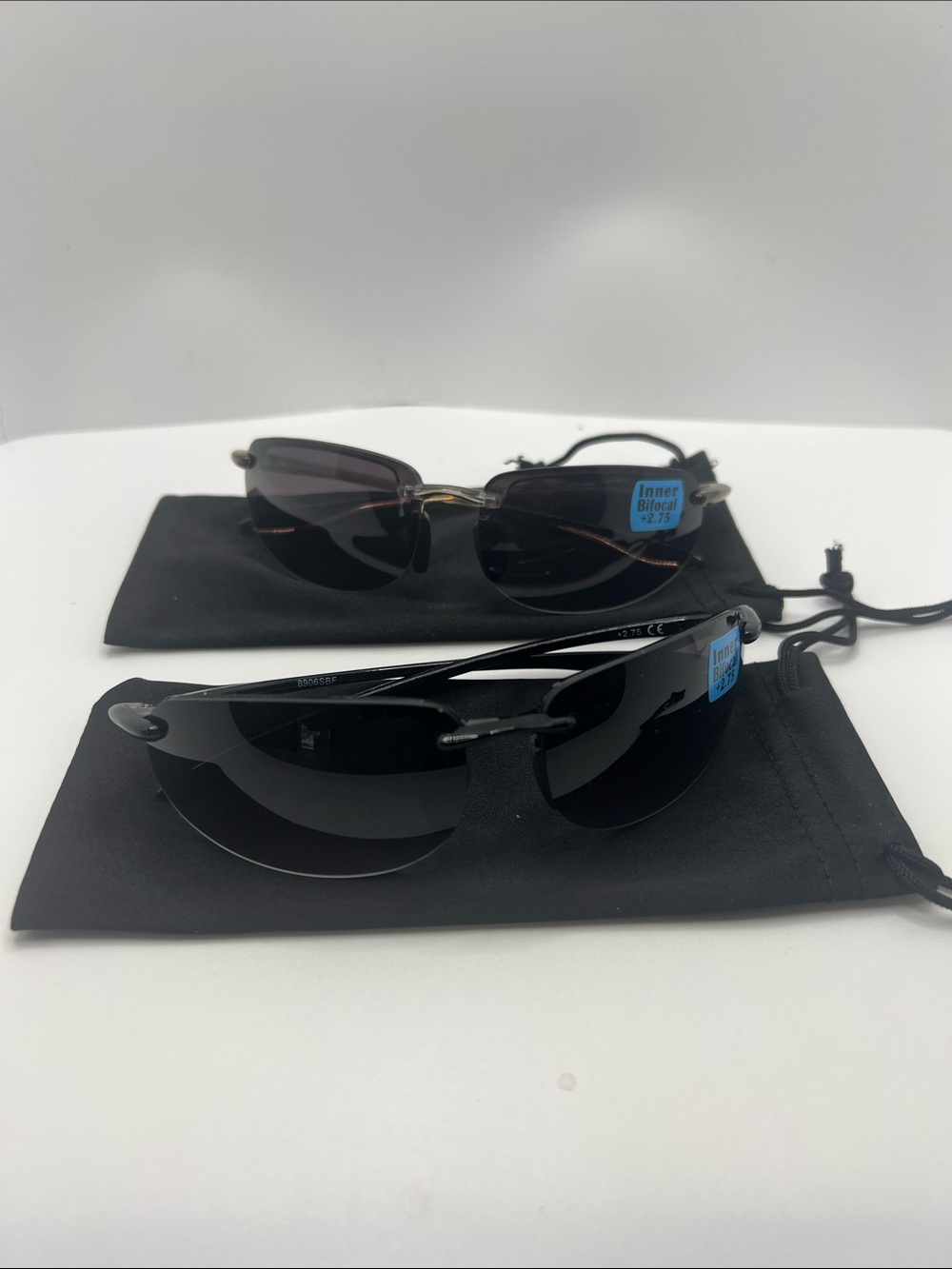 Two-Pair Semi-Rimless Sunglasses with Inner Bifocal Lenses - NWOT - P2 - Picture 7 of 7